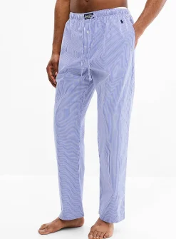 Blue-toned poplin pyjama pant
