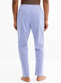 Blue-toned poplin pyjama pant