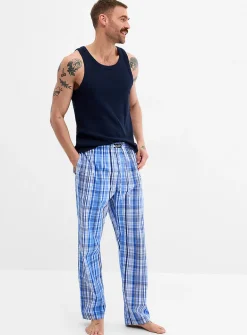 Blue-toned poplin pyjama pant