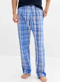 Blue-toned poplin pyjama pant