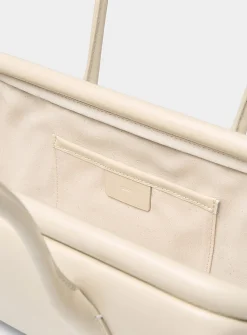 Boat ecru leather baguette bag