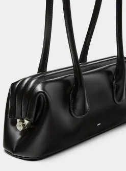 Boat small leather baguette bag