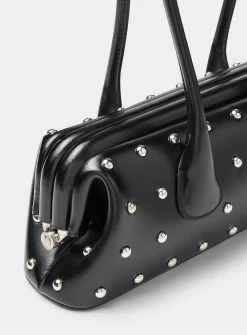 Boat small studded leather baguette bag