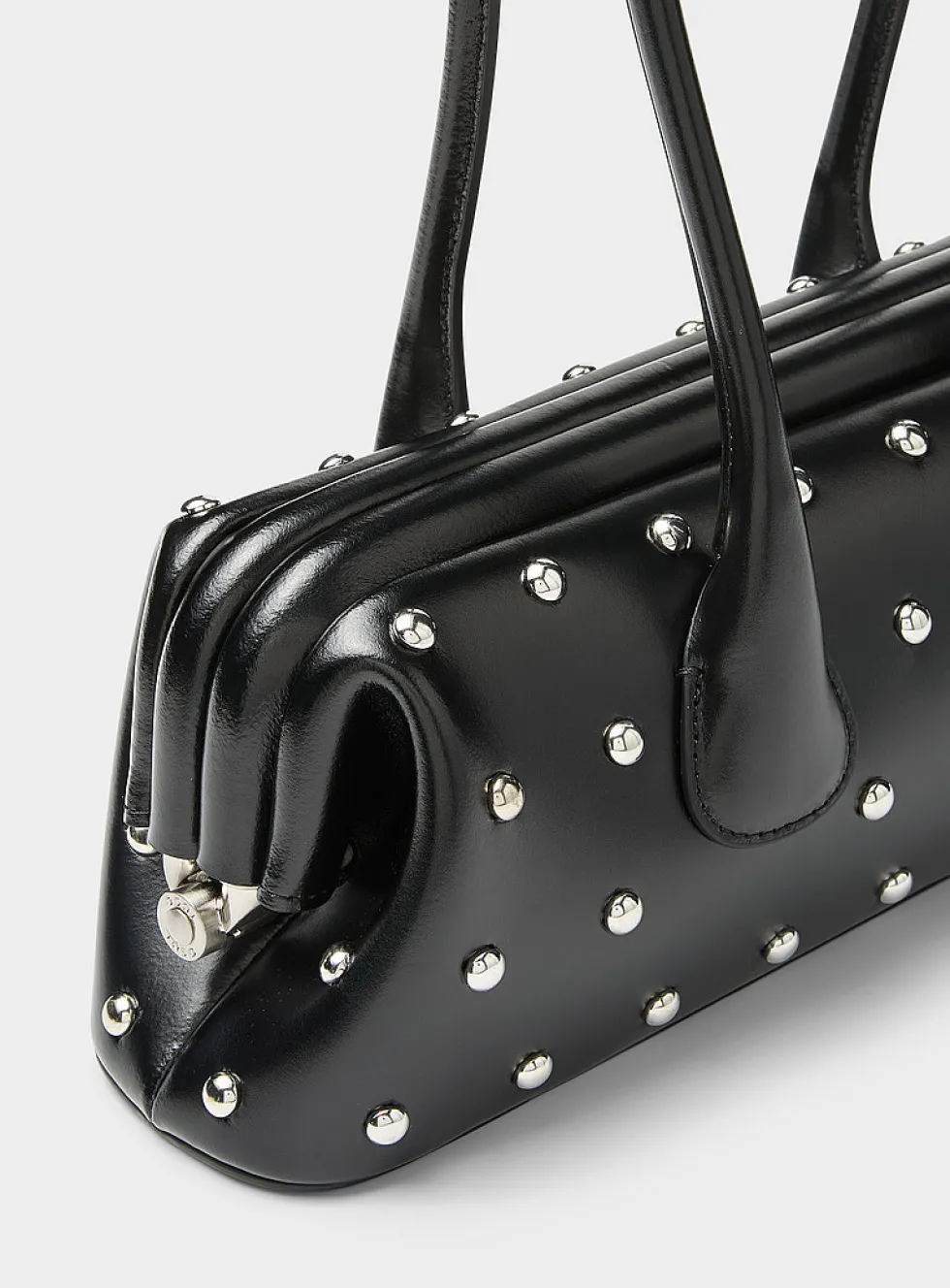 Boat small studded leather baguette bag