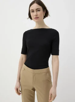 Boat-neck T-shirt