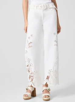 Boho Beauty wide-leg broderie anglaise pants