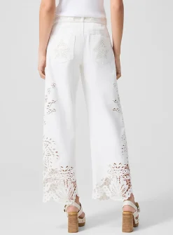 Boho Beauty wide-leg broderie anglaise pants