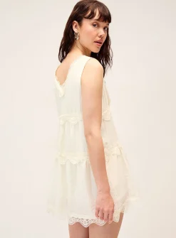 Boho lace-insert dress