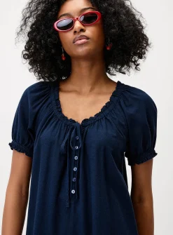 Boho linen-blend dress