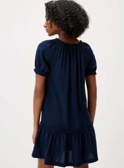 Boho linen-blend dress
