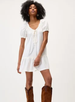 Boho linen-blend dress