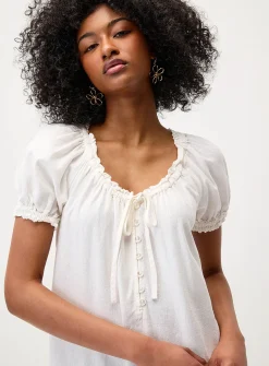Boho linen-blend dress