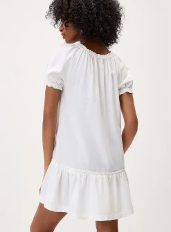 Boho linen-blend dress