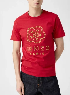Boke flower embroidered T-shirt