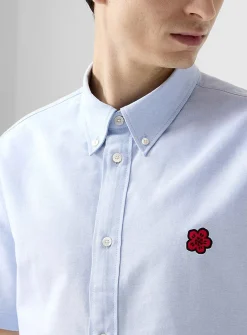 Boke flower short-sleeve oxford shirt