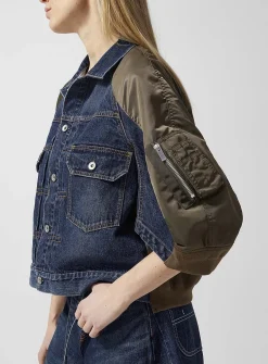 Bomber sleeves denim jacket