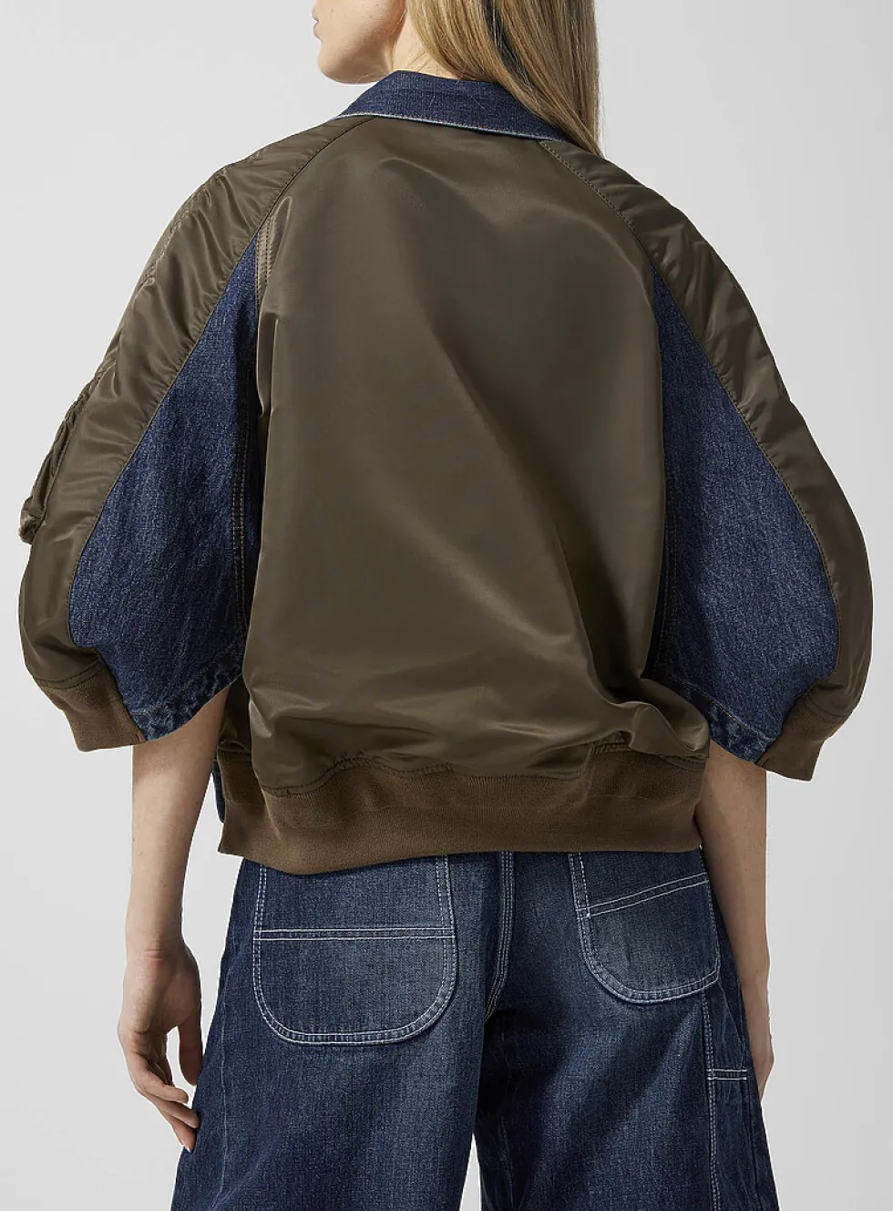 Bomber sleeves denim jacket