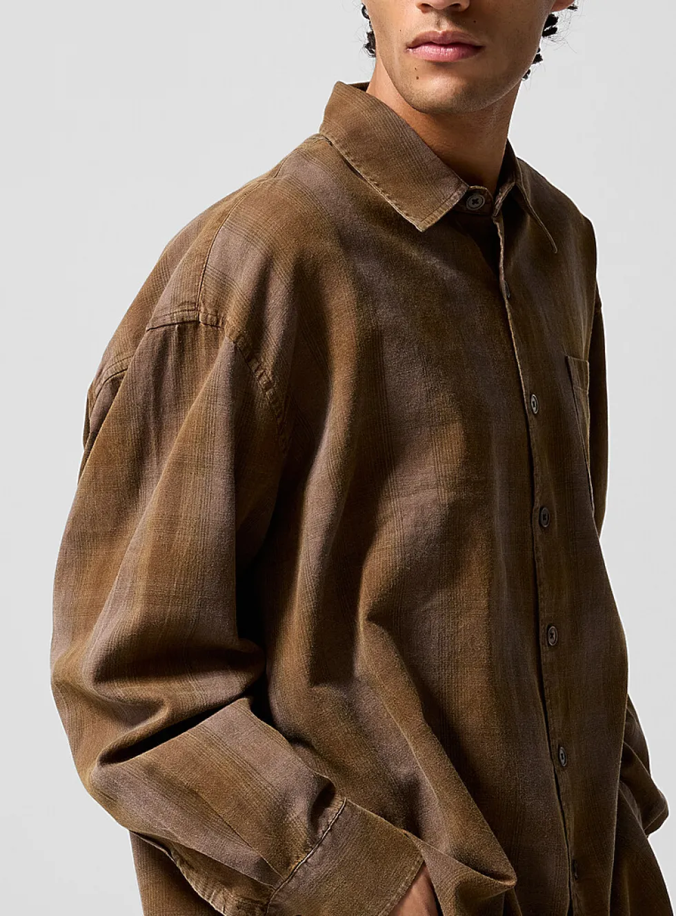 Borrowed plaid shirt