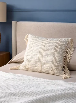 Boston fringed textured removable-cover cushion