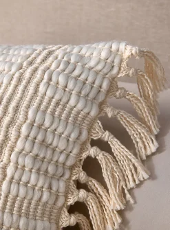 Boston fringed textured removable-cover cushion