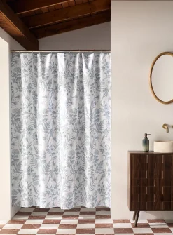 Botanical collage shower curtain