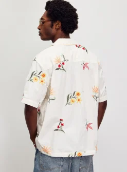 Botanical embroidery shirt