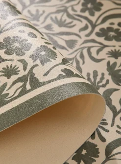 Botanical pattern vinyl hallway mat