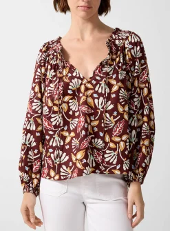 Botanical shapes peasant blouse