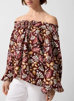 Botanical shapes peasant blouse