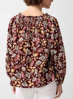 Botanical shapes peasant blouse