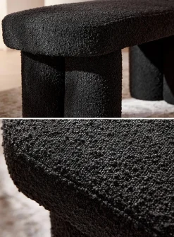 Bouclé fabric bench
