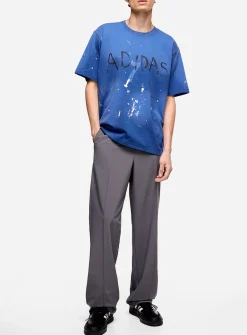 Bouclé jersey stripes stretch pant