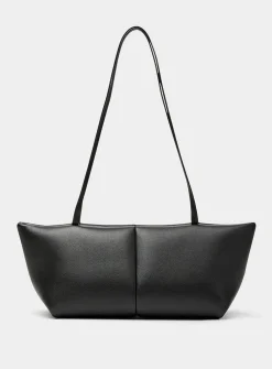 Boulevard elongated leather shoulder bag