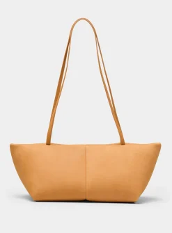 Boulevard elongated nubuck leather shoulder bag