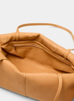 Boulevard elongated nubuck leather shoulder bag