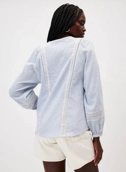 Bow & Embroidery Blouse