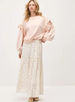 Bowed sleeves sweatshirt