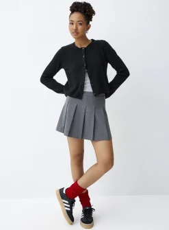 Boxy crew-neck cardigan