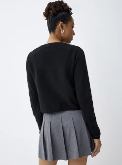 Boxy crew-neck cardigan