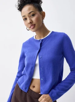 Boxy crew-neck cardigan