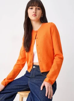 Boxy crew-neck cardigan