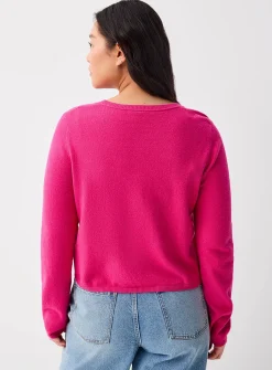 Boxy crew-neck cardigan