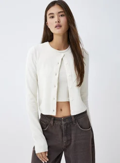 Boxy crew-neck cardigan