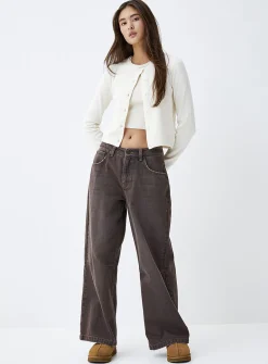 Boxy crew-neck cardigan
