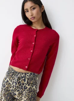 Boxy crew-neck cardigan