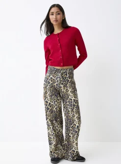 Boxy crew-neck cardigan