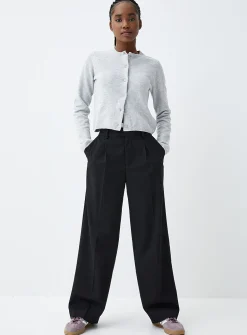 Boxy crew-neck cardigan