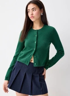 Boxy crew-neck cardigan