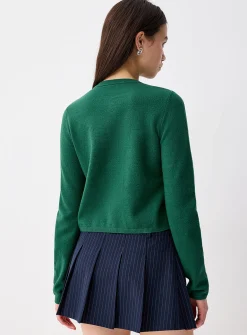 Boxy crew-neck cardigan