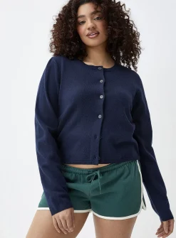Boxy crew-neck cardigan
